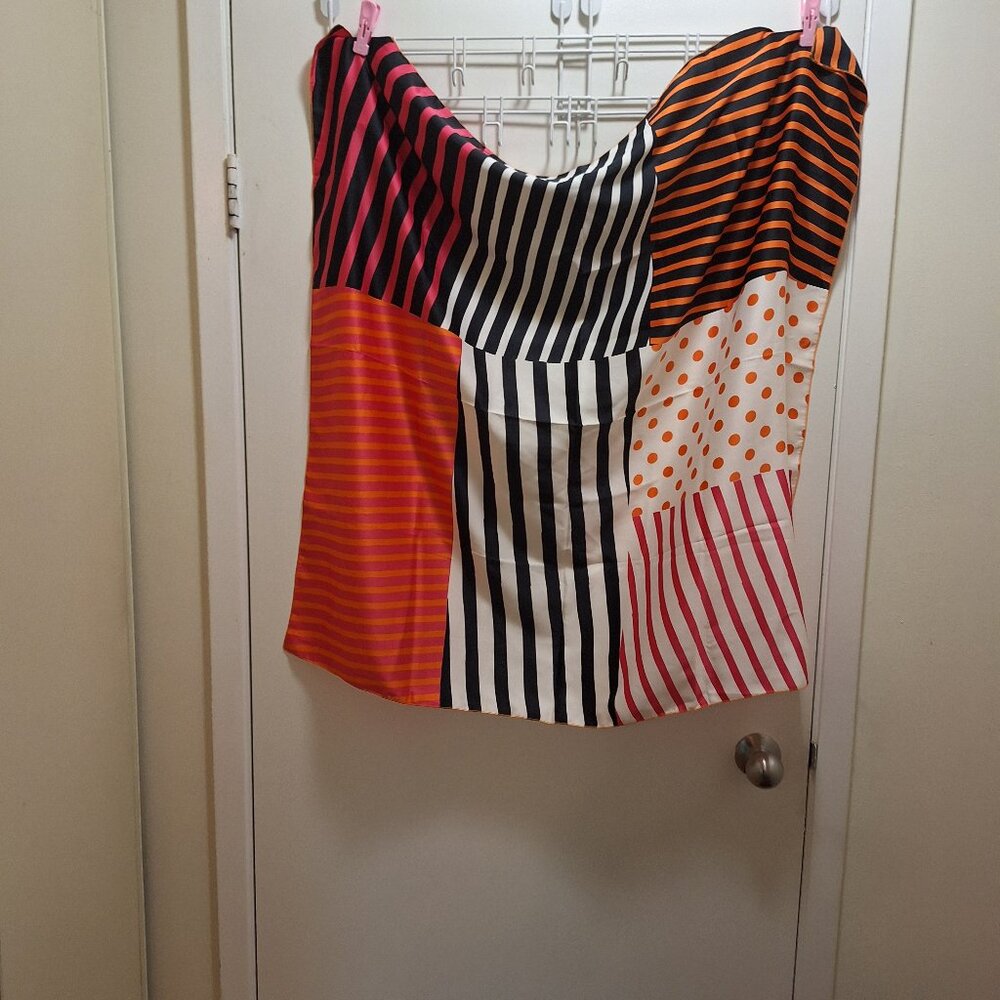 Mutli colour silk scarf.